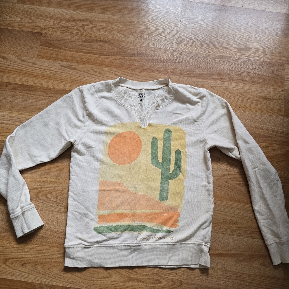 Back When Adventurer Notched Graphic Sweater